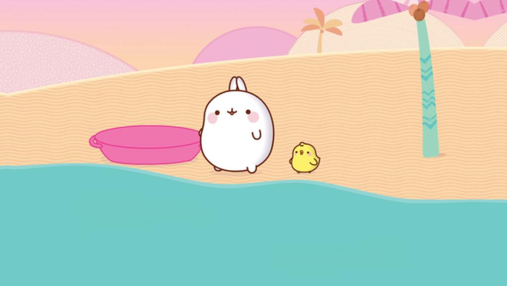Molang und PiuPiu vor ihrem Haus