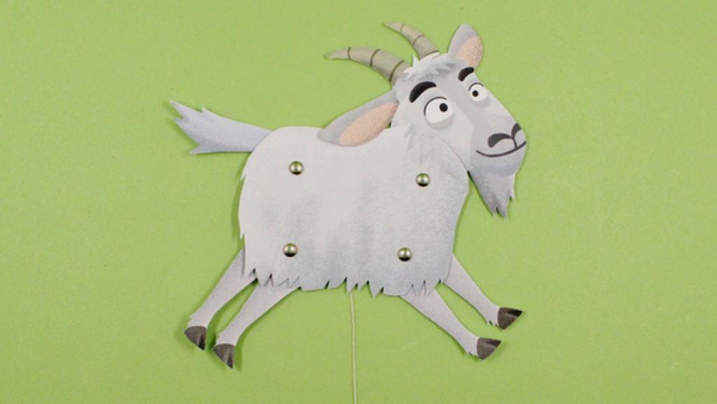 Bastel deine eigene Hampelziege! | Rechte: KiKA/Nicole Bock Bastel dir mit der Vorlage deine eigene Hampelziege!