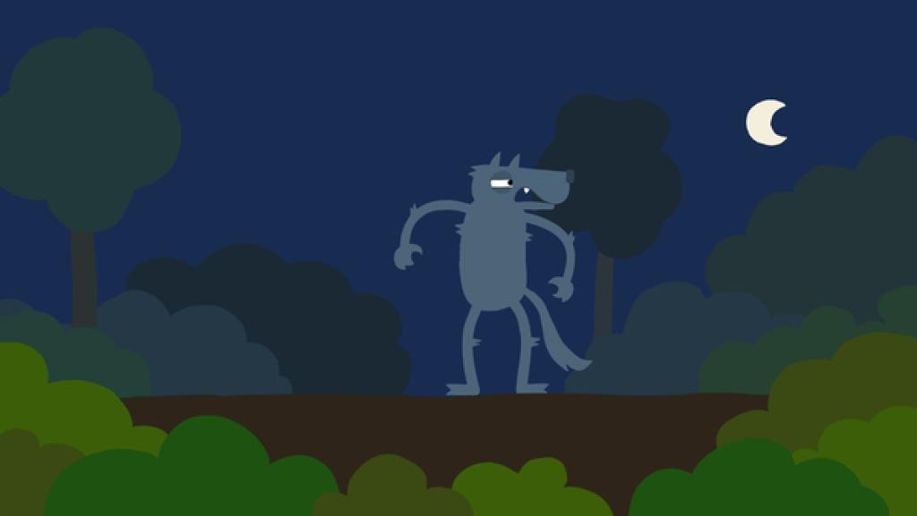 Rechte: KiKA/SWR/Studio FILM BILDER/Julia Ocker Der Wolf schaut sich wachsam um.