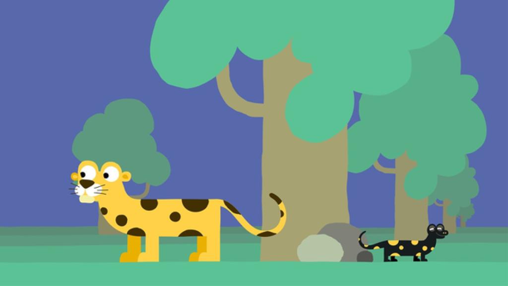 Rechte: KiKA/SWR/Studio FILM BILDER/Julia Ocker Der Feuersalamander und der Leopard