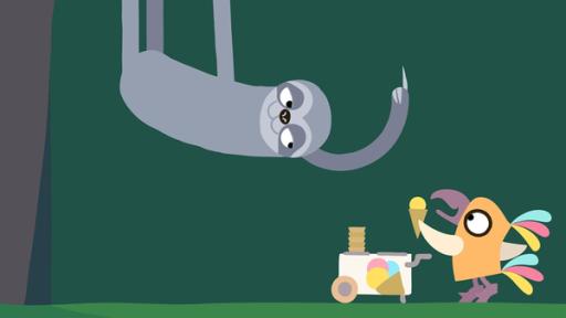 Rechte: KiKA/SWR/Studio FILM BILDER/Julia Ocker Kann das Faultier ein Eis essen, bevor es schmilzt?