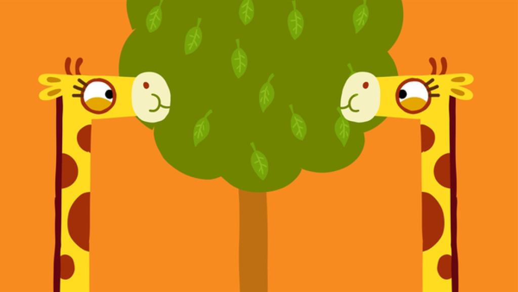 Die Giraffen genießen ihre Mahlzeit.