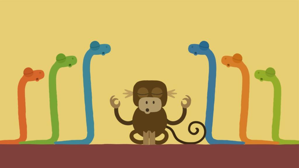 Die Schlangen meditieren zusammen.