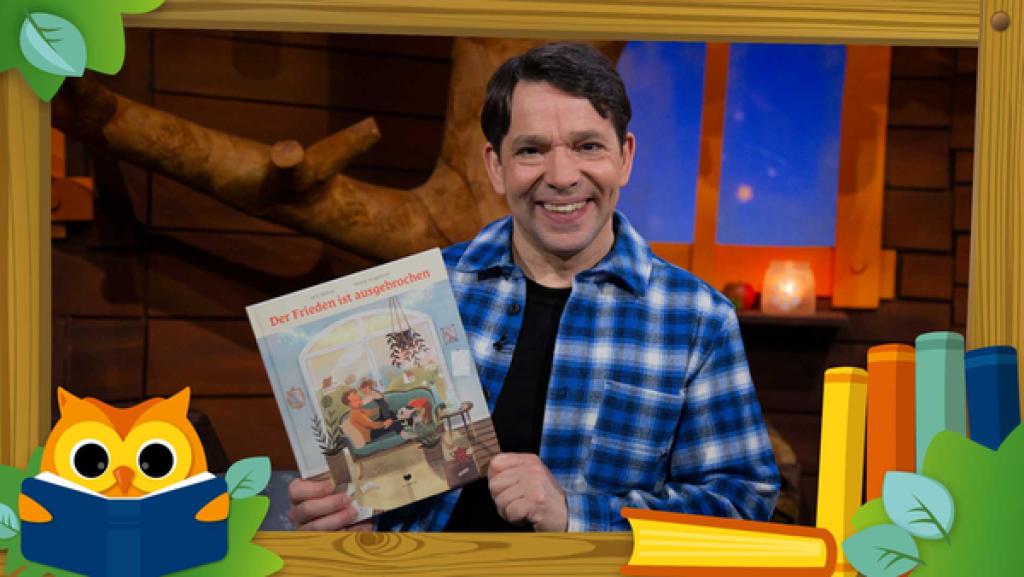 Juri liest das Kinderbuch "Der Frieden ist ausgebrochen" | Rechte: KiKA Juri liest das Kinderbuch: "Der Frieden ist ausgebrochen"