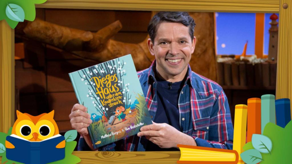 Juri liest das Kinderbuch: "Diegos Haus unter dem Knallerbsenstrauch" | Rechte: KiKA Juri liest das Kinderbuch: "Diegos Haus unter dem Knallerbsenstrauch"