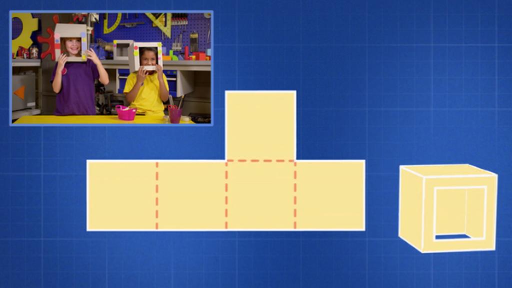 Aus 2D wird 3D | Rechte: KiKA Collage: Skizze Robo-Helm und Kinder, die mit einen Robo-Helm basteln