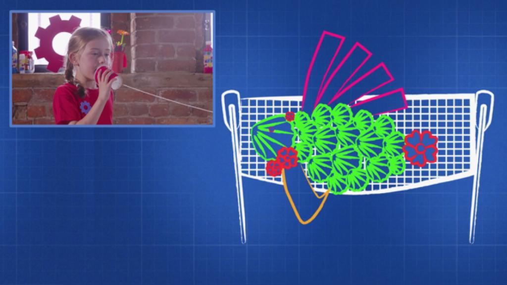 Kommunikation ohne Worte | Rechte: KiKA Collage: Skizze nonverbale Kommunikation und ein Mädchen, das mit einem Pappbecher telefoniert