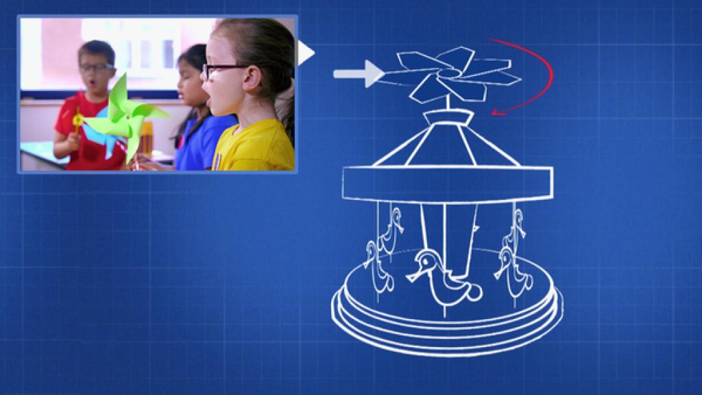 Prinzip der Windkraft | Rechte: KiKA Collage: Skizze vom Prinzip der Windkraft