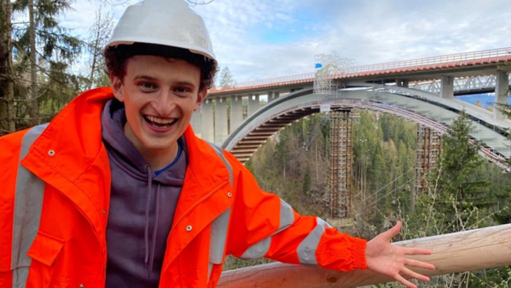 Der Brücken-Check | Checker Julian an der Baustelle der Echelsbacher Brücke bei Weilheim - eine der größten Brücken-Baustellen in Deutschland! | Bild: BR | megaherz gmbh | Nikola Krivokuca
