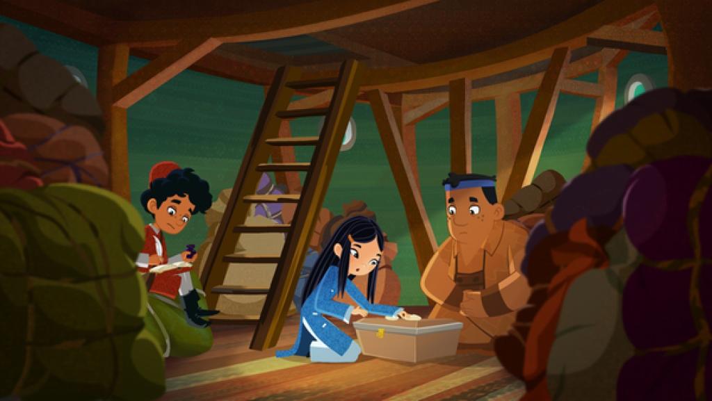 Rechte: MDR/MotionWorks Marco, ShiLa und Luigi auf einem Pirtaneboot