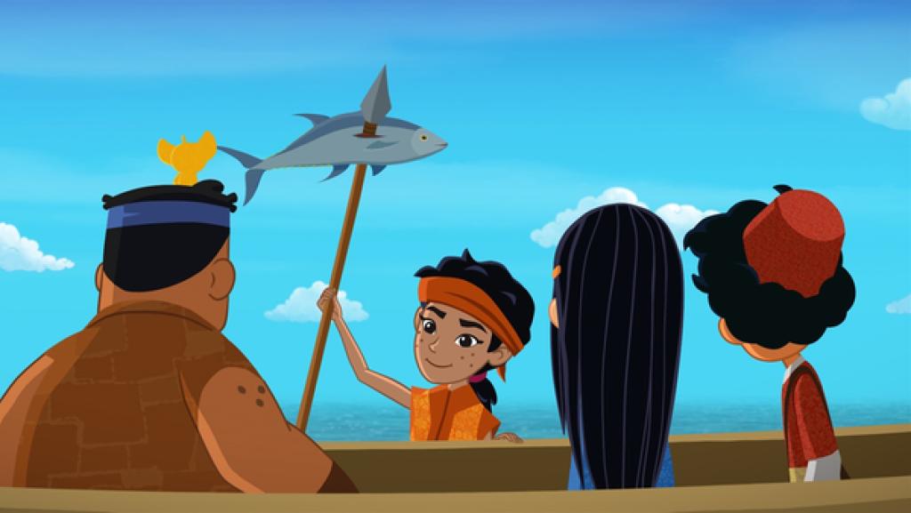 Rechte: MDR/MotionWorks Orang Laut fängt einen Fisch.