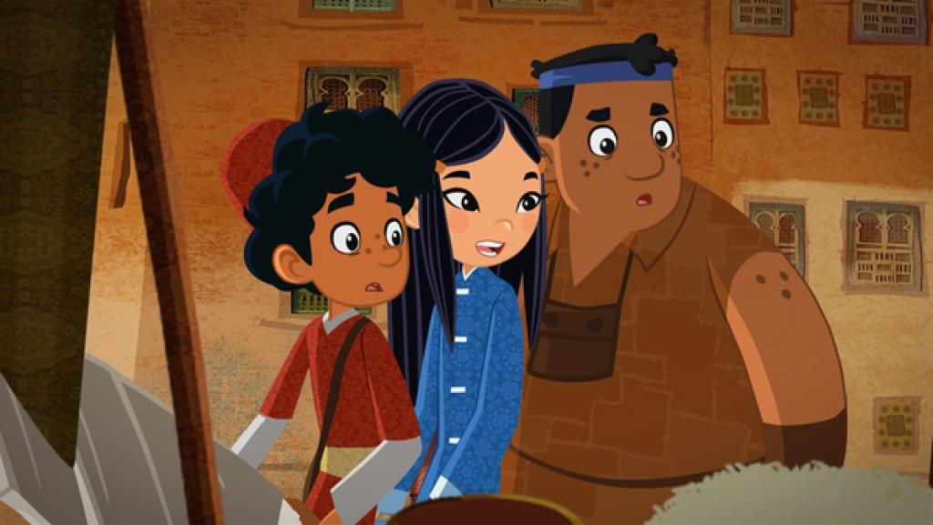 Rechte: MDR/MotionWorks Die Freunde reiten durch Shibam.