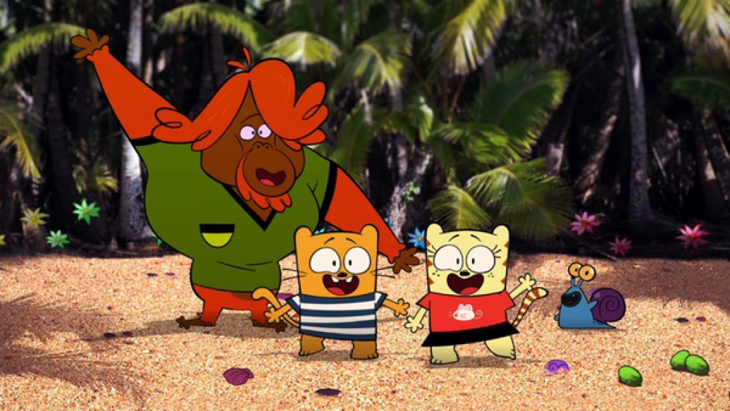 Der Orang-Utan stellt sich als Tanztalent heraus und tanzt mit Ollie und Moon.