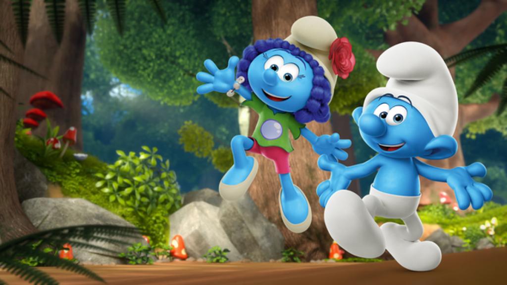 Schlumpf und Schlumpfin im Wald