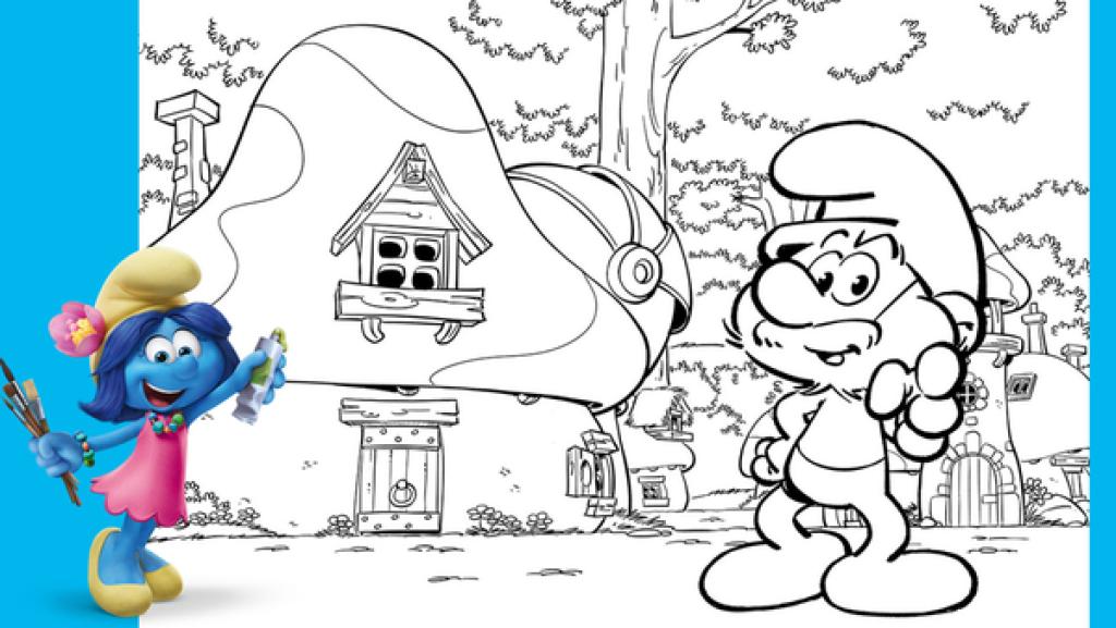 Ausmalbild "Papa Schlumpf" | Rechte: KiKA/Peyo Productions, Dupuis Édition & Audiovisuell 2020 Male Papa Schlumpf wieder bunt an!