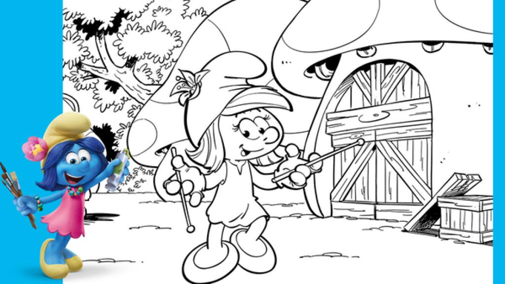 Ausmalbild "Schlumpflily" | Rechte: KiKA/Peyo Productions, Dupuis Édition & Audiovisuell 2020 Male Schlumpflily wieder bunt an!