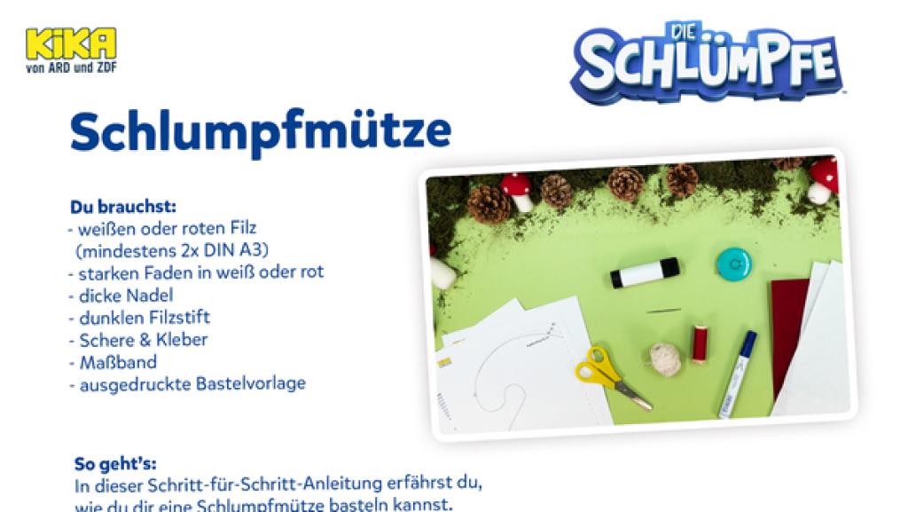 Kostenlos zum Herunterladen: Die Bastelvorlage für die Schlumpfmütze