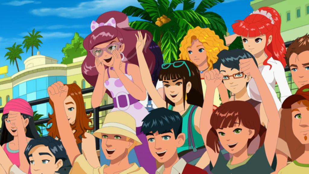 Miriam, Emma, Rikki und Cleo jubeln gemeinsam mit dem restlichen Publikum.