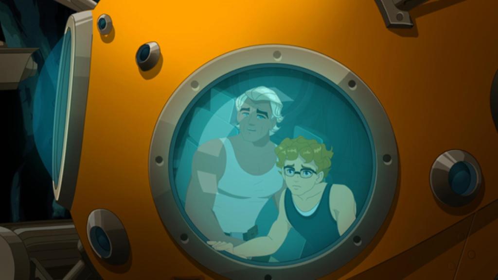 Lewis taucht mit Stanley Finch im U-Boot.