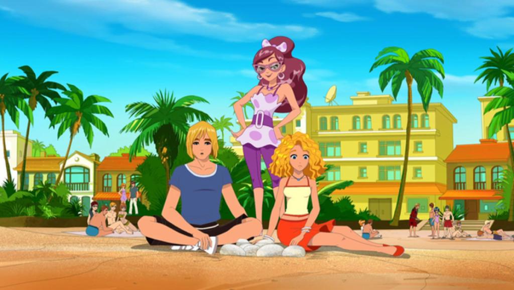 Emma und ihre Freunde sitzen vor einigen Schildkröteneiern.