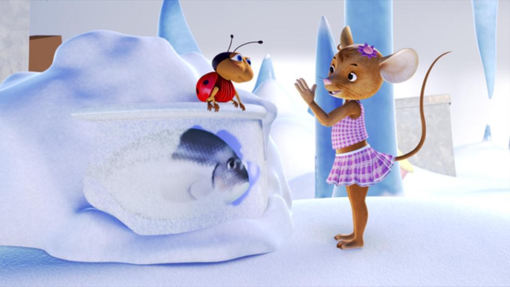 Naya und Ludwig erkunden das Eisfach.