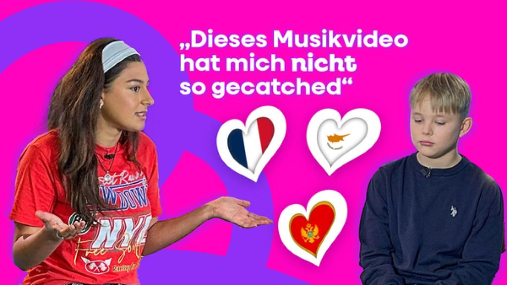 Susan und Bjarne vor pinkem Hintergrund. Neben ihnen Länderflaggen in Herzform.