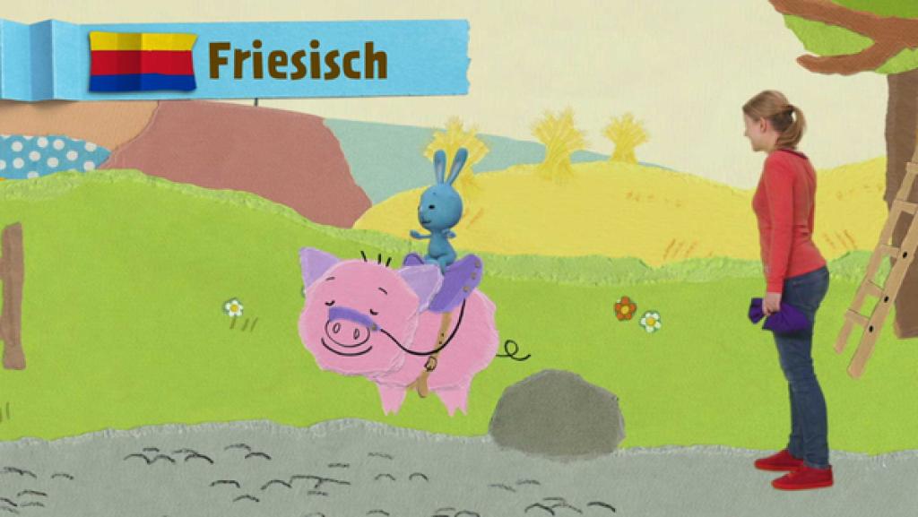 Kikaninchen reitet auf einem Schwein | Rechte: KiKA Kikaninchen reitet auf einem Schwein | Rechte: KiKA