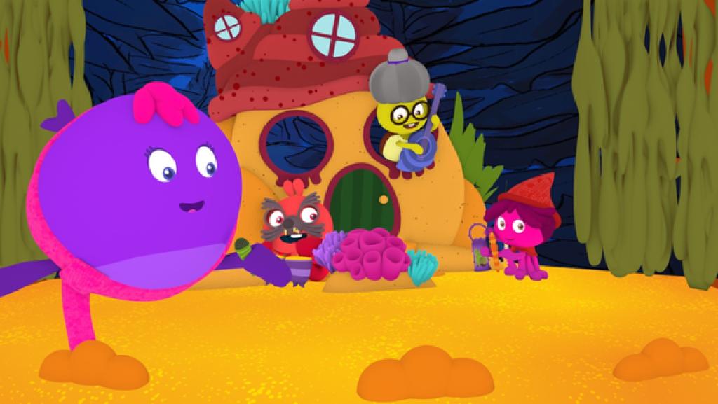 Bei der Aufführung von Rotkäppchen.