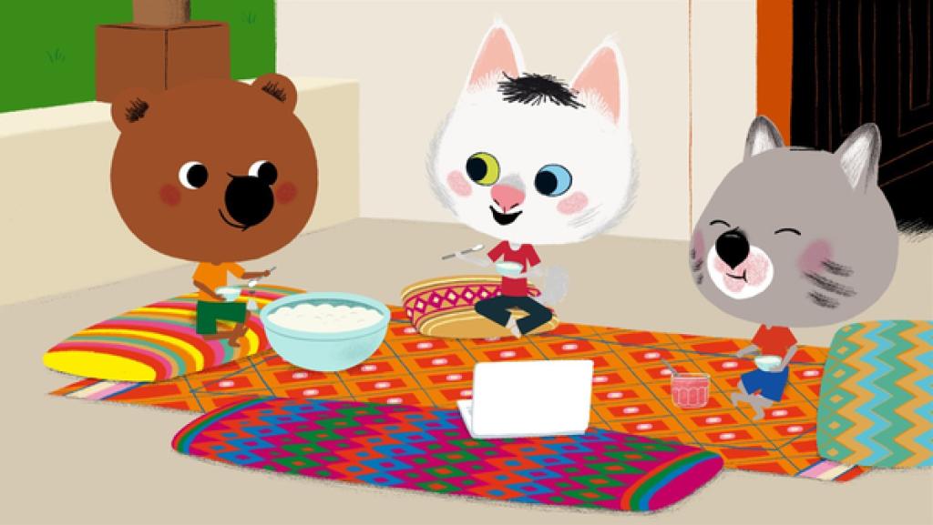 Mouk und Chavapa besuchen ihren Freund Kedi in der Türkei. Dort gibt es leckeren Joghurt, den Kedi wie viele seiner Landsleute mit Salz isst.