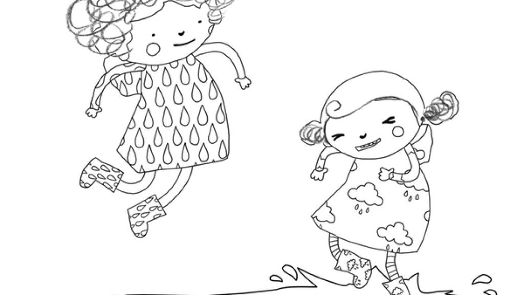 Nele und Nora hüpfen in die Pfütze  | Rechte: KiKA