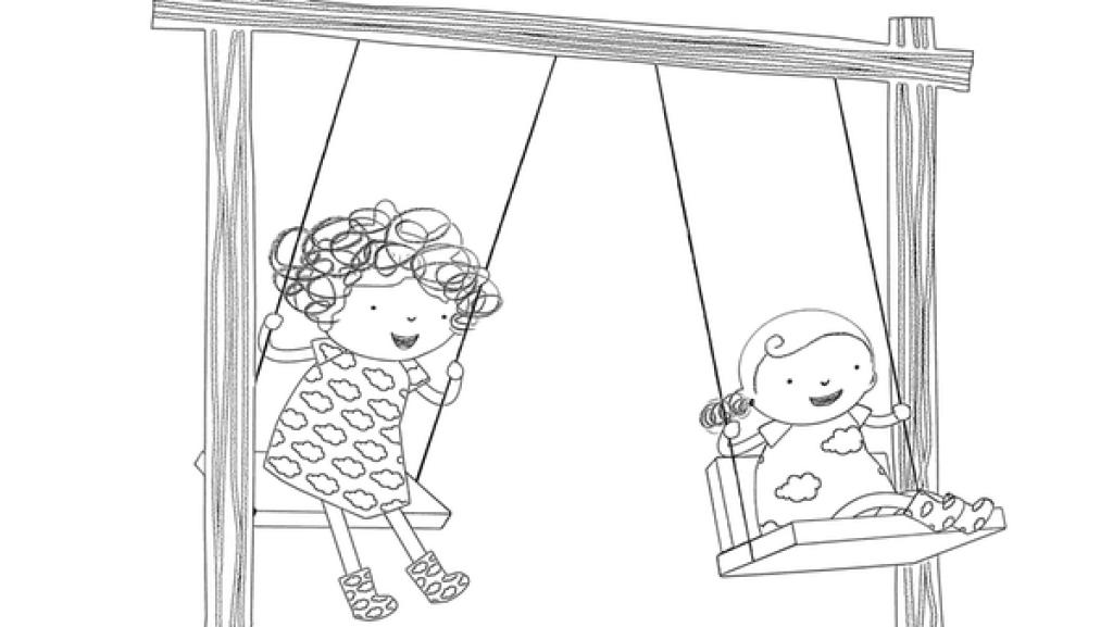 Nele und Nora auf der Schaukel | Rechte: KiKA