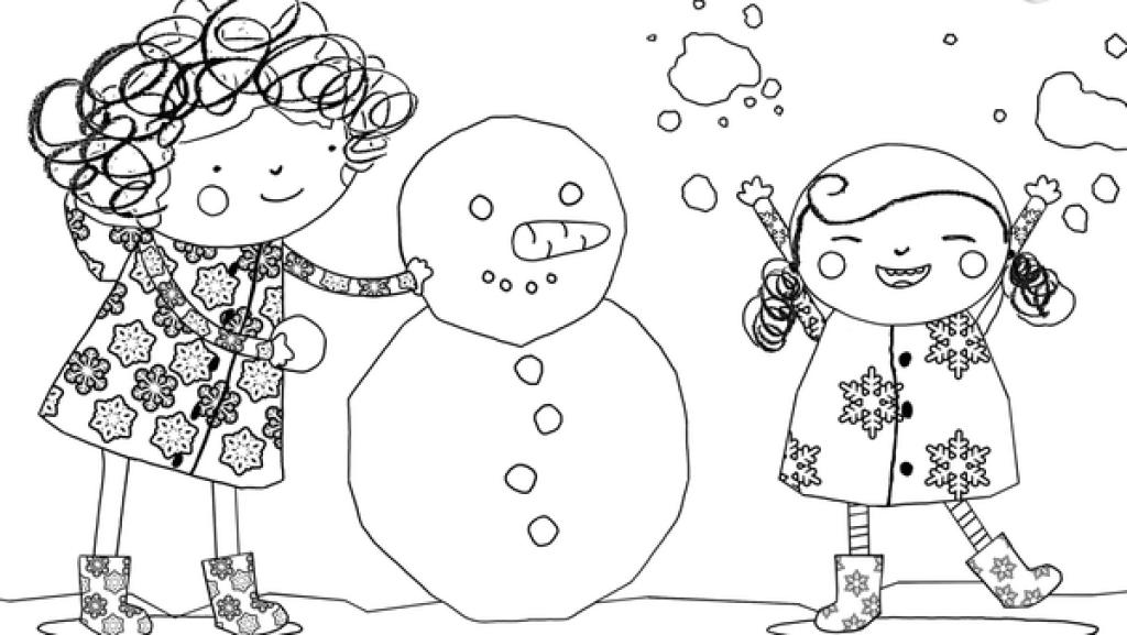 Nele und Nora bauen einen Schneemann | Rechte: KiKA