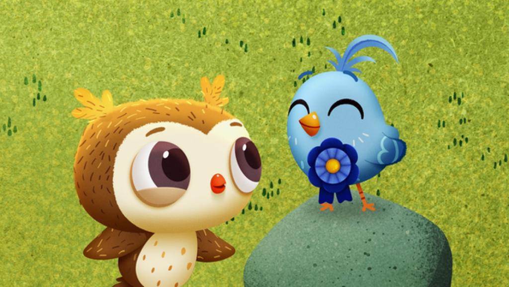 Rechte: KiKA/Sixteen South & Letko Beim Supervogel-Turnier treten die verschiedenen Vogelarten im Waldcamp gegeneinander an.