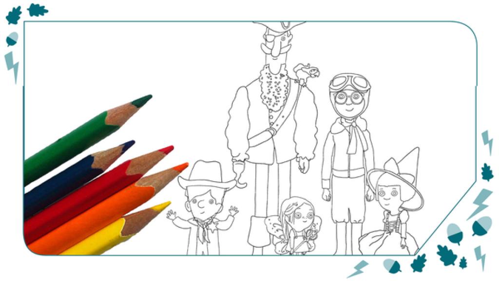 Male die Verkleidungen bunt aus!