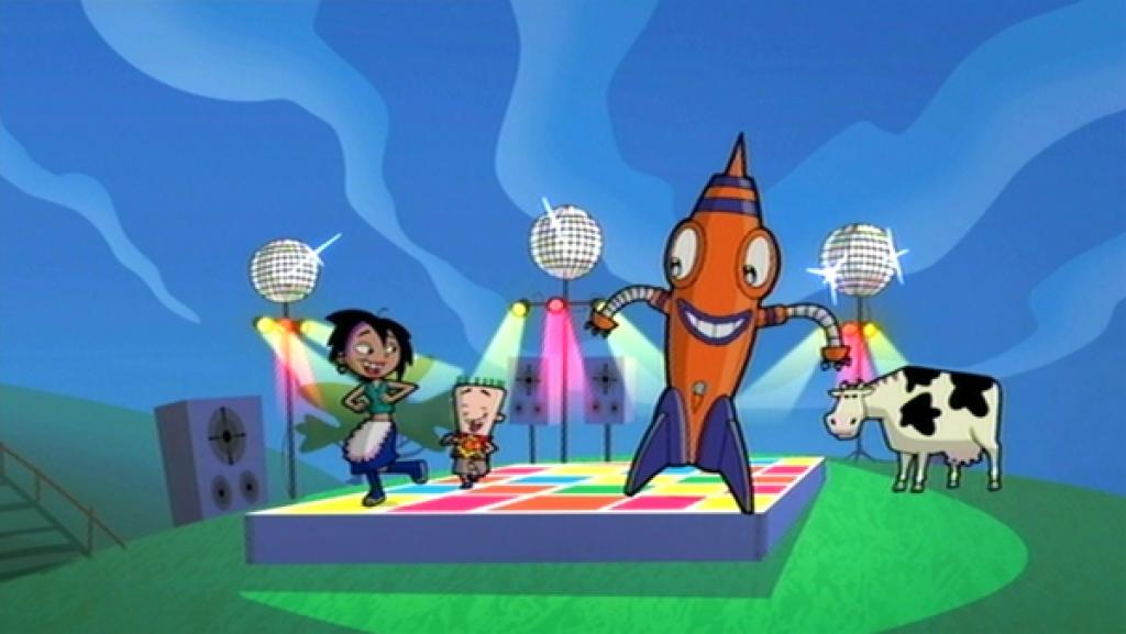 Maya, Vinnie und Rocket tanzen auf der Kuhdisco.