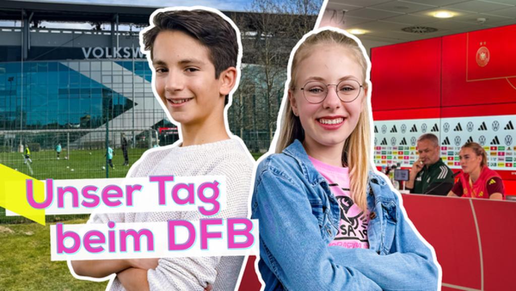 Lea und Dimi am Tag vor dem Fußballspiel | Rechte: KiKA / Rafael Bies