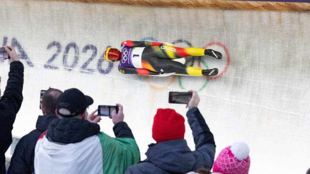 Der deutsche Rennrodler Max Langenhan bei den Olympischen Winterspielen 2026