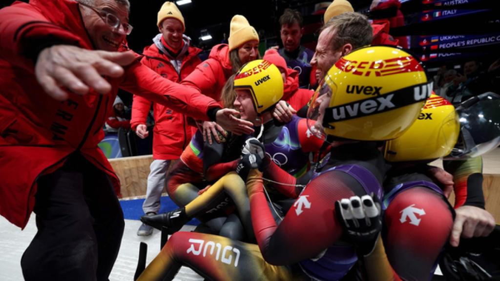 Die deutsche Teamstaffel jubelt