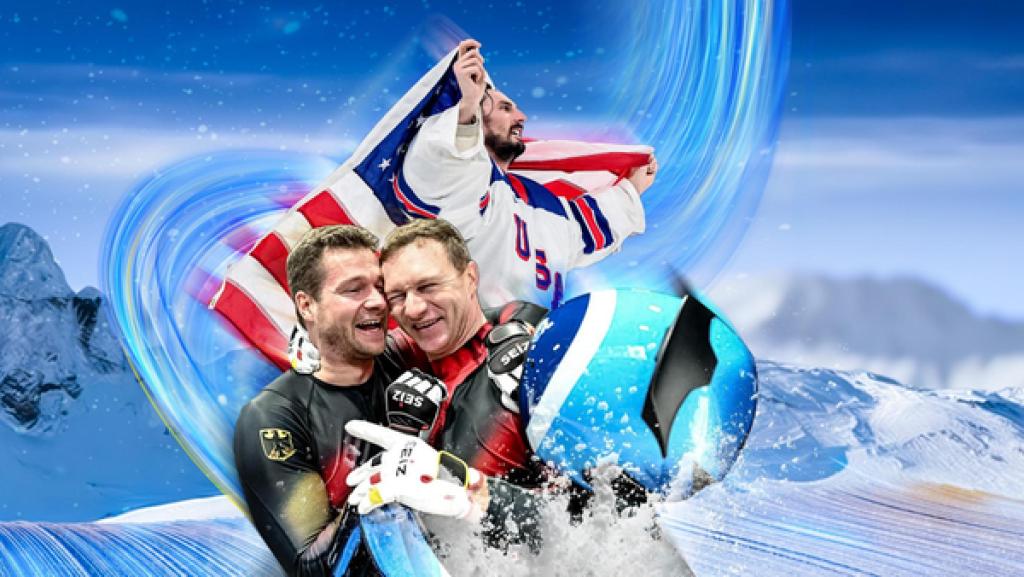 Johannes Lochner (l.) und Francesco Friedrich (r.) jubeln über die Gold- und Silbermedaille.