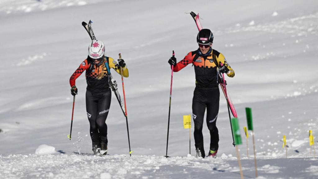 Deutschlands Tatjana Paller und  Finn Hoesch in Gurgl