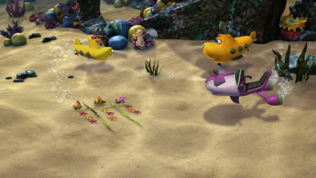 Rechte: KiKA/Mike Young Productions Bess, Bobsie, Skid und Timmy spielen Tic-Tac-Toe.