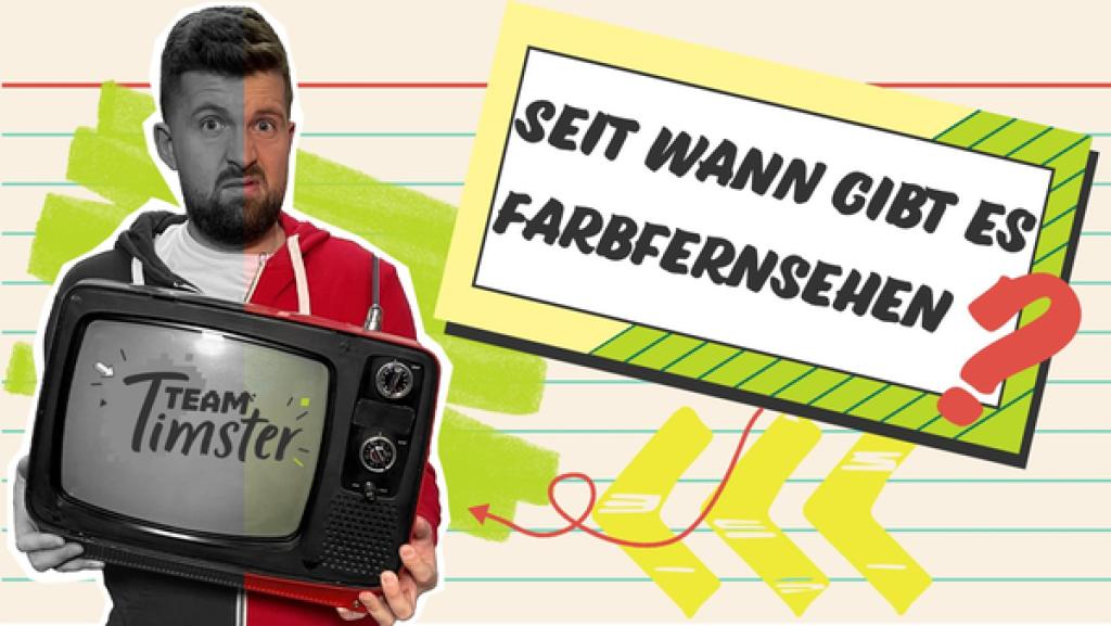 Tim klärt die Frage, seit wann es das Farbfernsehen gibt.