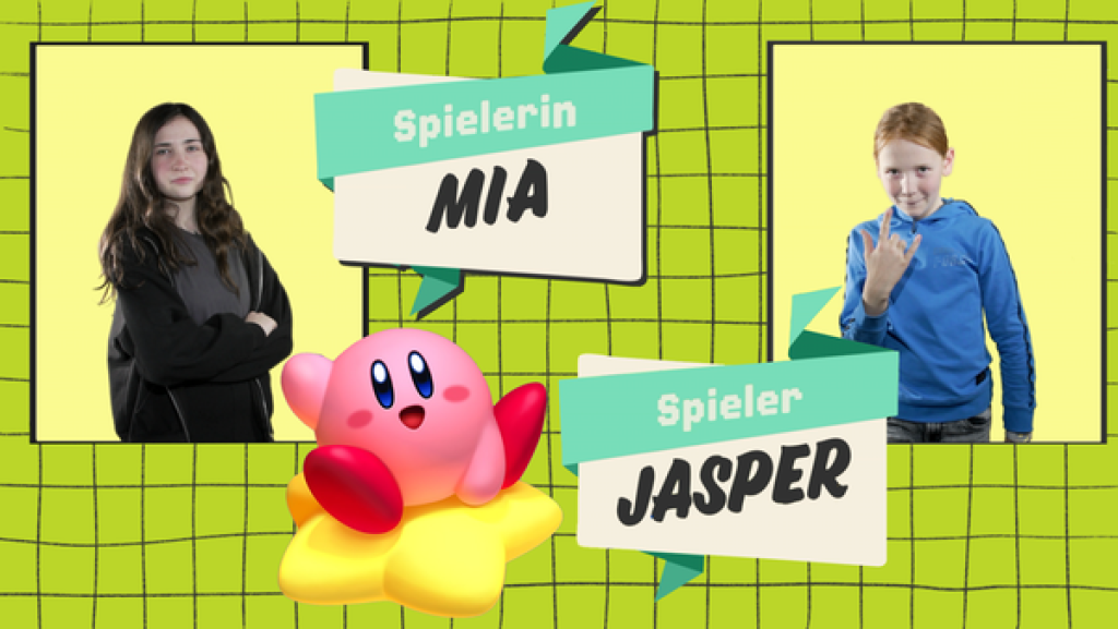 Mia und Jasper testen Kirby | Rechte: KiKA Mia und Jasper testen Kirby | Rechte: KiKA