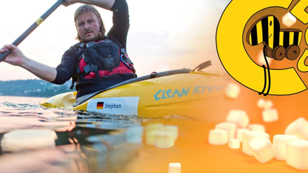 Umweltschützer Stephan Horch in seinem Kajak