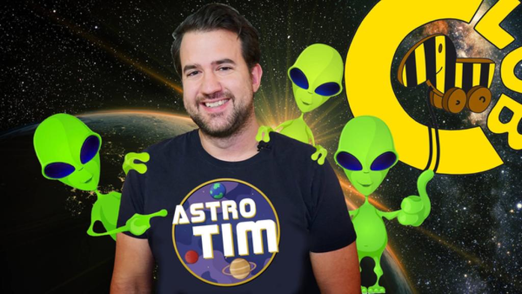 Tim Ruster alias Astro-Tim mit Aliens