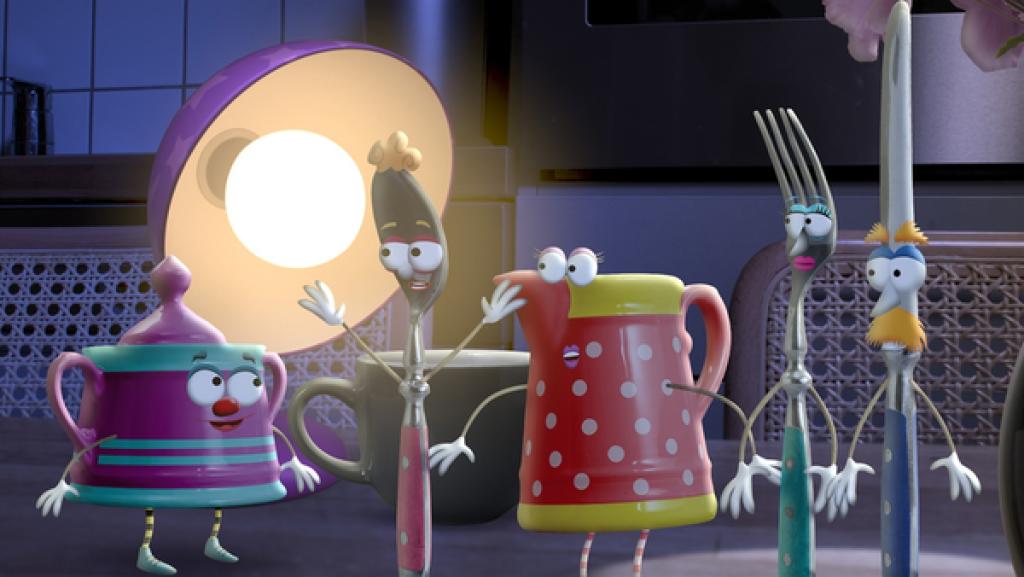 Die kleine Lampe hört etwas. Das Geräusch kommt aus der Küche. Die kleine Lampe muss sofort nachsehen, was da los ist. 