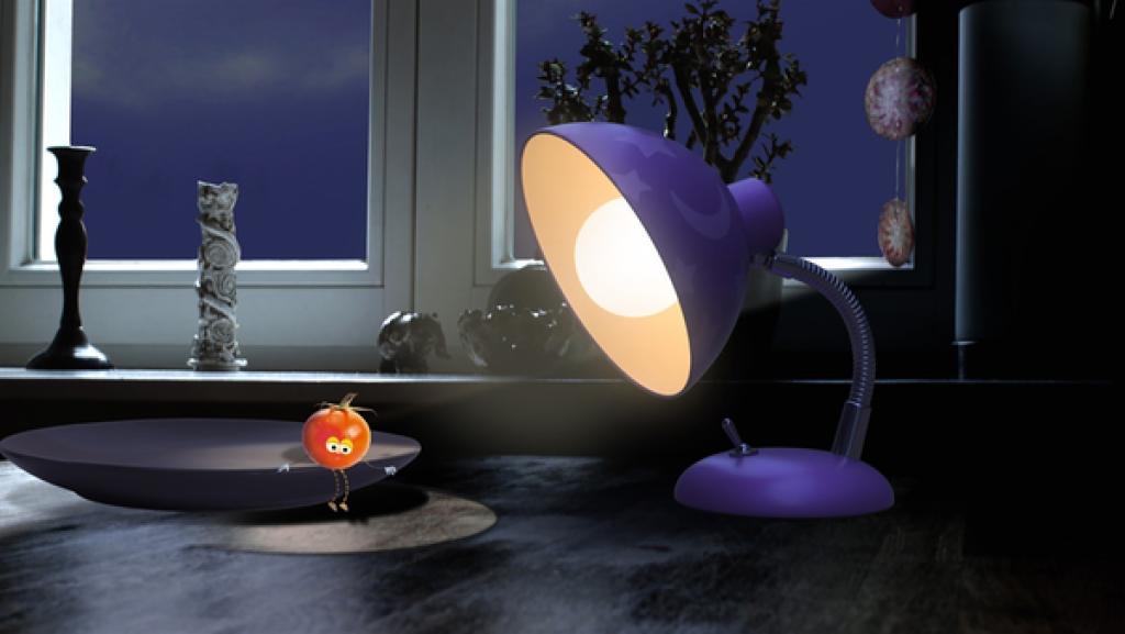 Die kleine Tomate hat ein Problem: Sie hat ihr Springseil verloren.