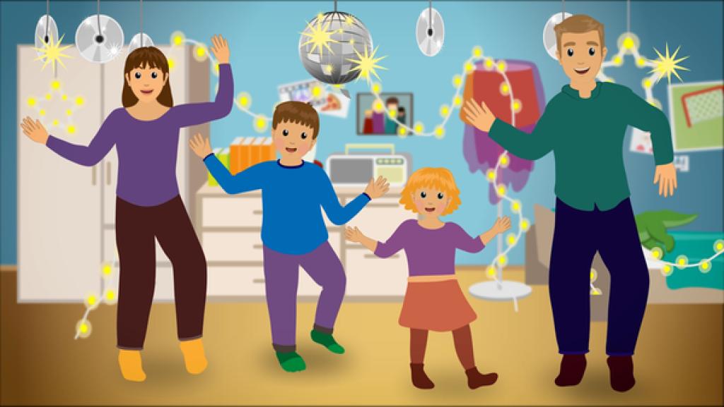 Adventsdisco | Rechte: KiKA Kinder tanzen mit ihren Eltern.