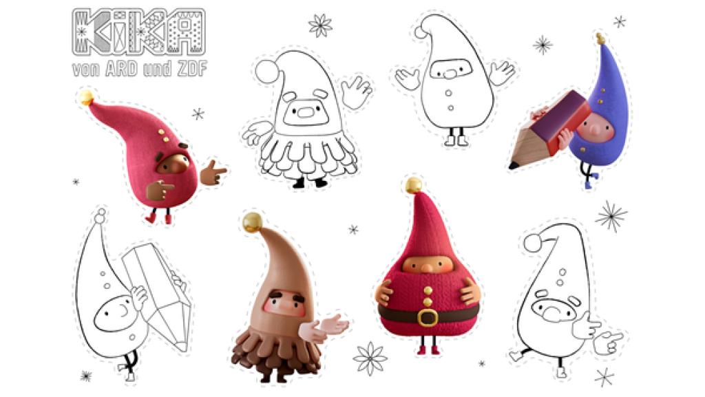 Bastelbogen KiKA-Wichtel | Rechte: KiKA KiKA-Wichtel zum Ausdrucken, Ausschneiden und Ausmalen