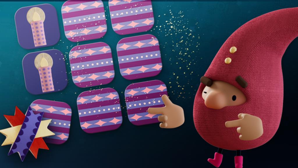 KiKA-Wichtel mit aufgedecketen und verdeckten Karten